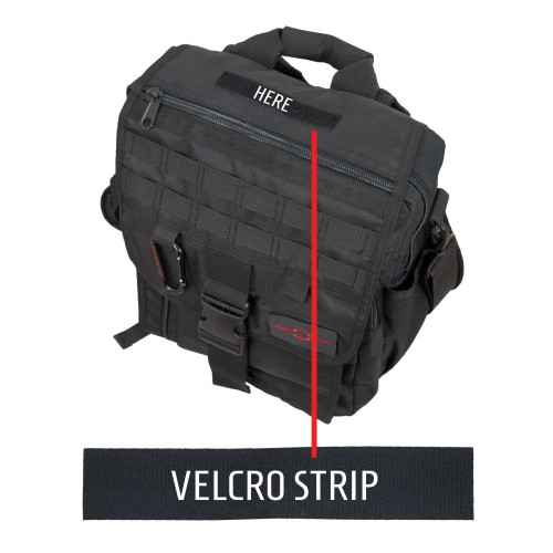 Personalize with monogrammed name or initials on top strip with loop backing on the Business Backpack