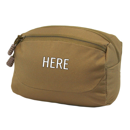 EDC Sling Bag & Waist Pack in Coyote Brown showing monogram placement centered on front.