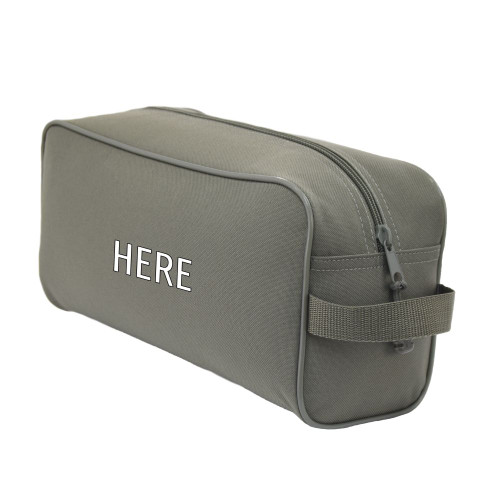 Monogram placement on back of Large Toiletry Bag in foliage.